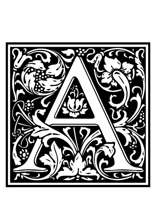 alfabeto decorativo - a Disegno da colorare alfabeto decorativo - a
