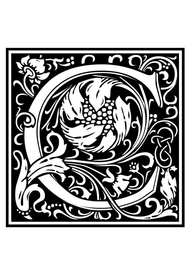alfabeto decorativo - c Disegno da colorare alfabeto decorativo - c