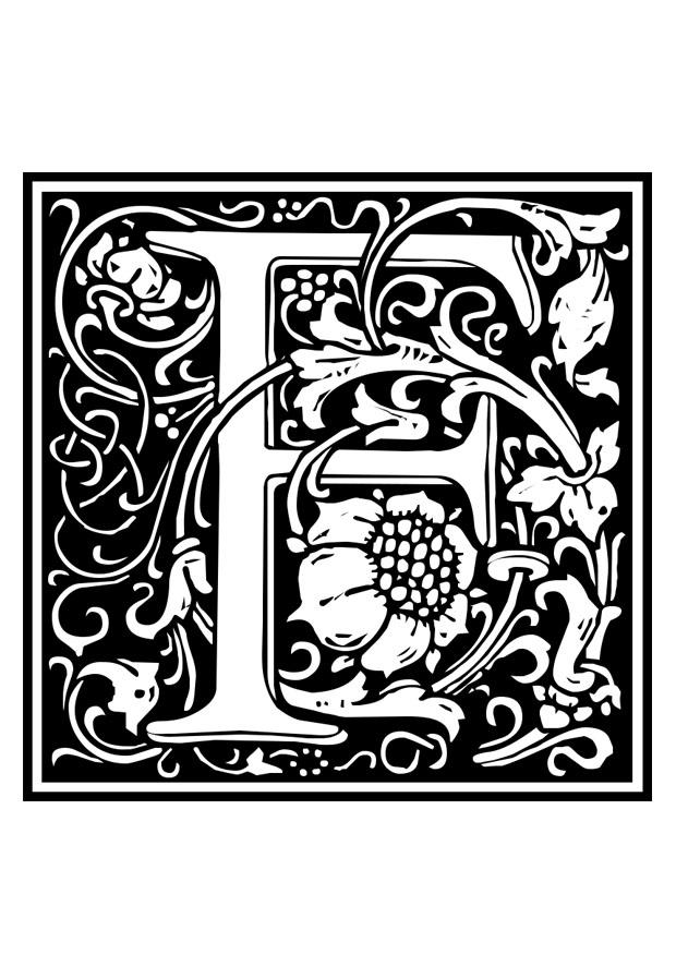 alfabeto decorativo - f Disegno da colorare alfabeto decorativo - f