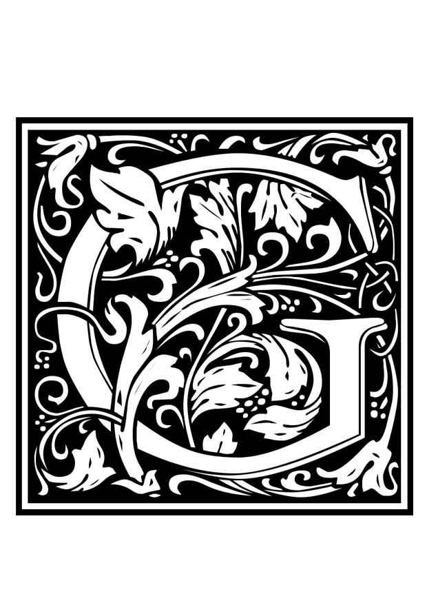 alfabeto decorativo - g Disegno da colorare alfabeto decorativo - g