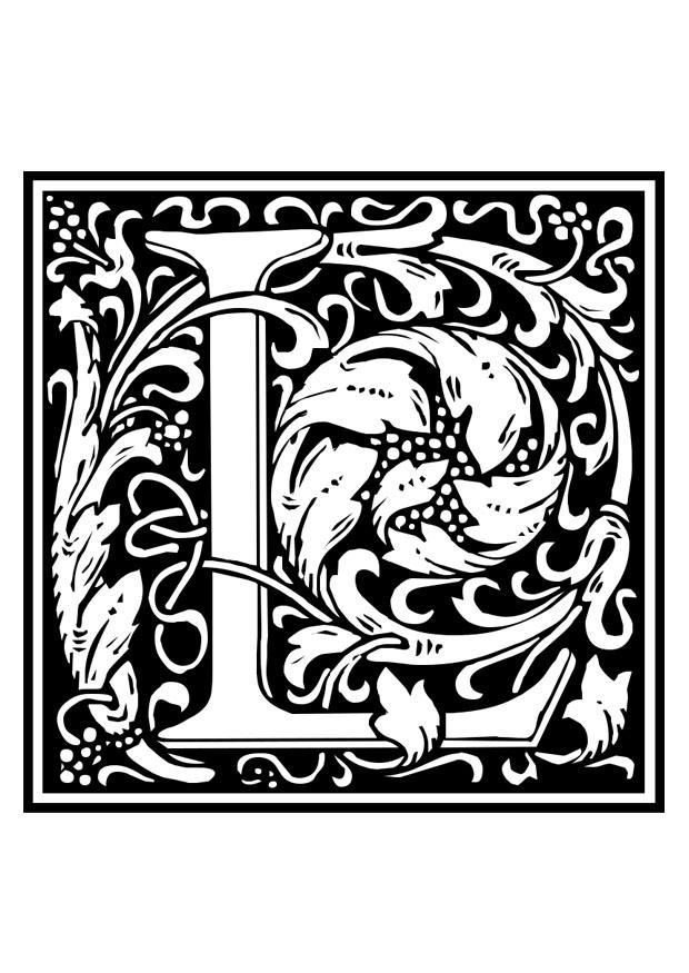 alfabeto decorativo - l Disegno da colorare alfabeto decorativo - l