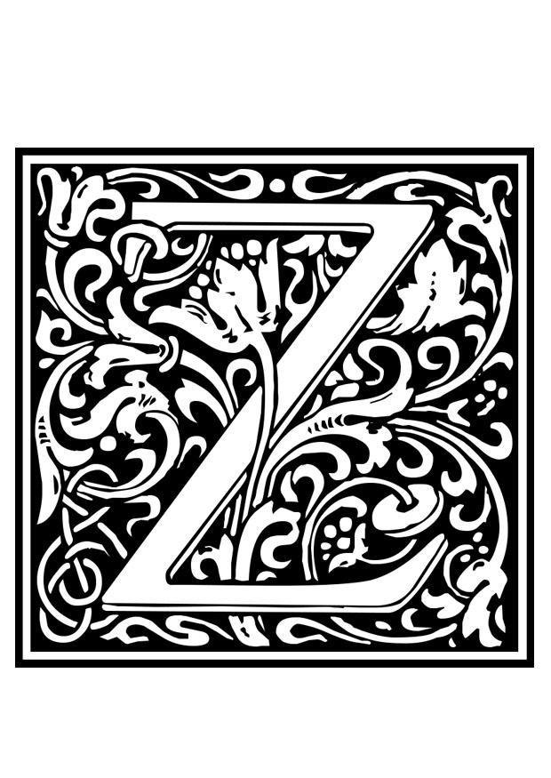 alfabeto decorativo - z Disegno da colorare alfabeto decorativo - z