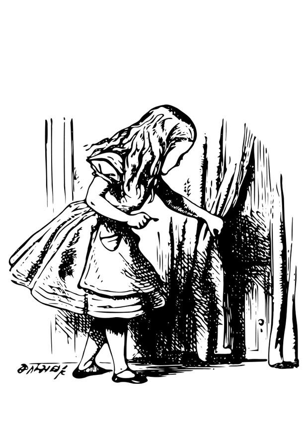 alice nel paese delle meraviglie - alice con la chiave Disegno da colorare alice nel paese delle meraviglie - alice con la chiave