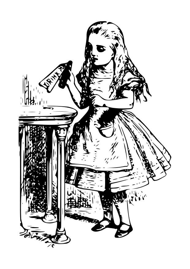 alice nel paese delle meraviglie - bevimi Disegno da colorare alice nel paese delle meraviglie - bevimi