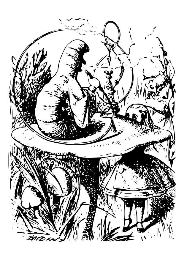 alice nel paese delle meraviglie - bruco Disegno da colorare alice nel paese delle meraviglie - bruco