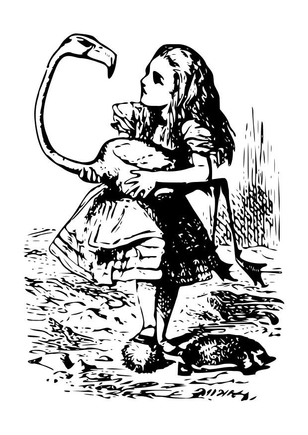 alice nel paese delle meraviglie - flamingo Disegno da colorare alice nel paese delle meraviglie - flamingo