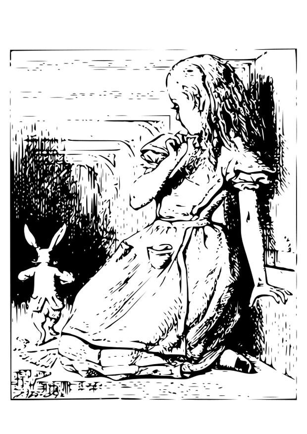 alice nel paese delle meraviglie - nel tunnel Disegno da colorare alice nel paese delle meraviglie - nel tunnel