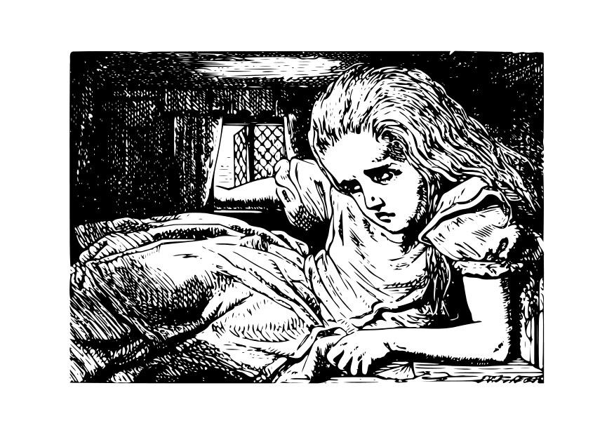 alice nel paese delle meraviglie - nella casa del conigio Disegno da colorare alice nel paese delle meraviglie - nella casa del conigio