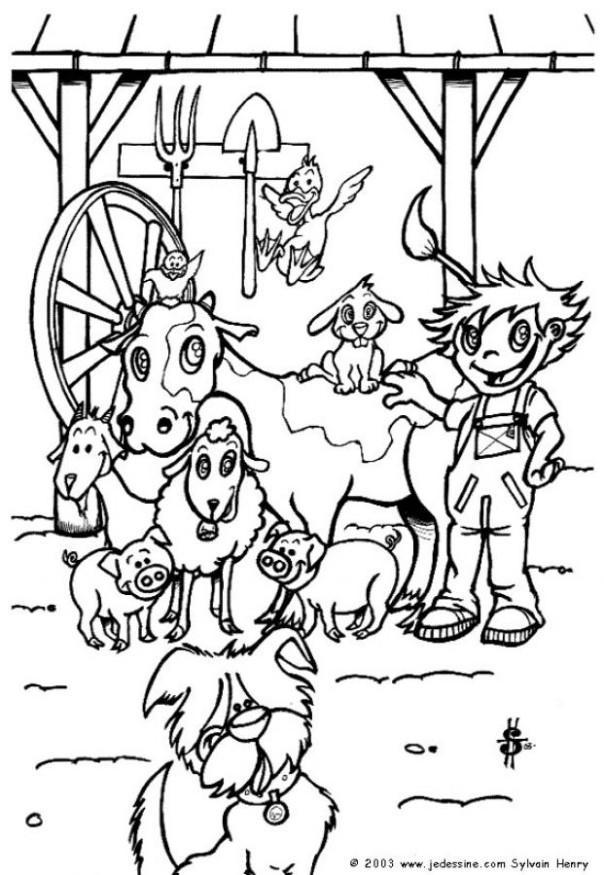 alla fattoria Disegno da colorare alla fattoria
