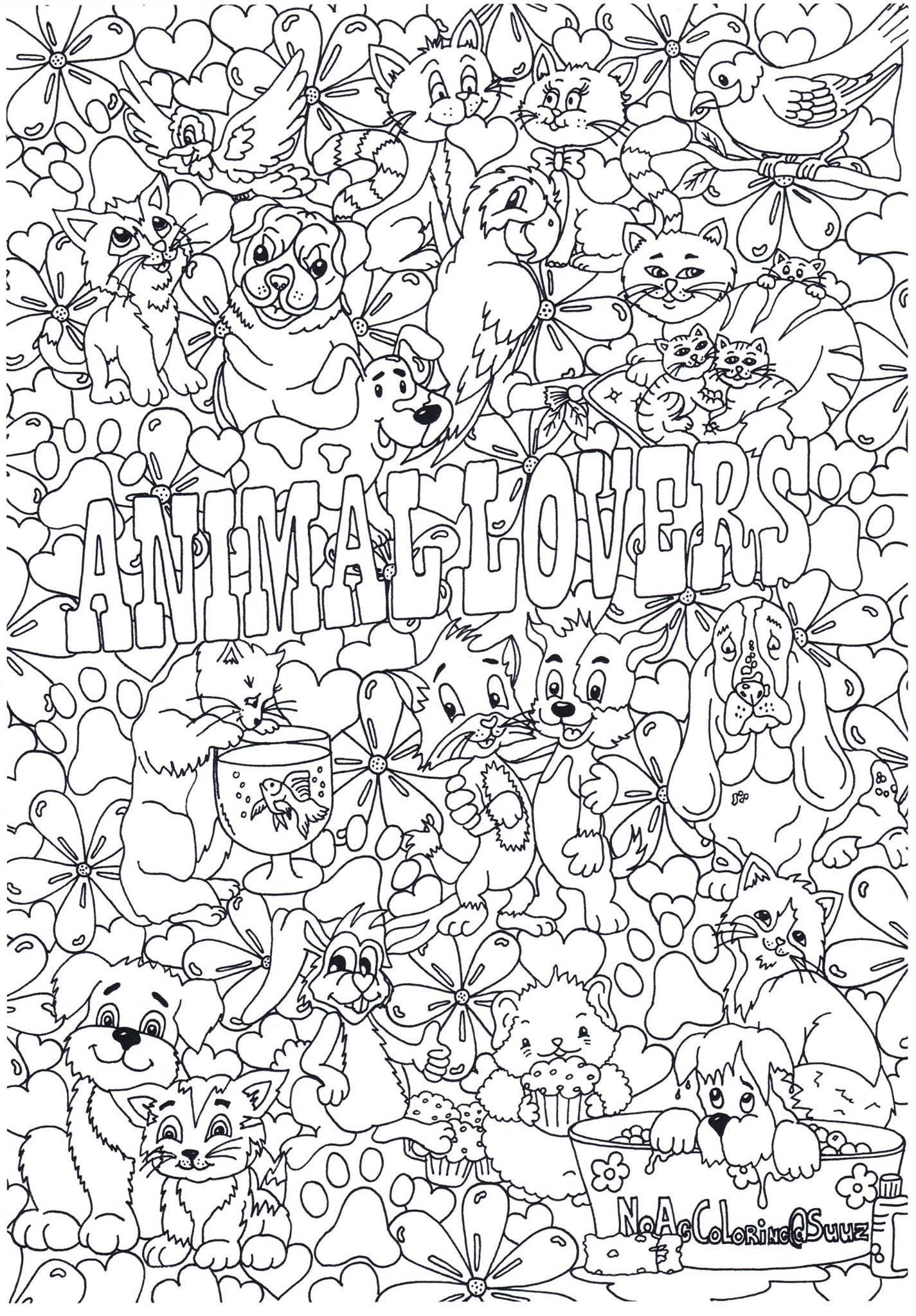 amanti degli animali Disegno da colorare amanti degli animali
