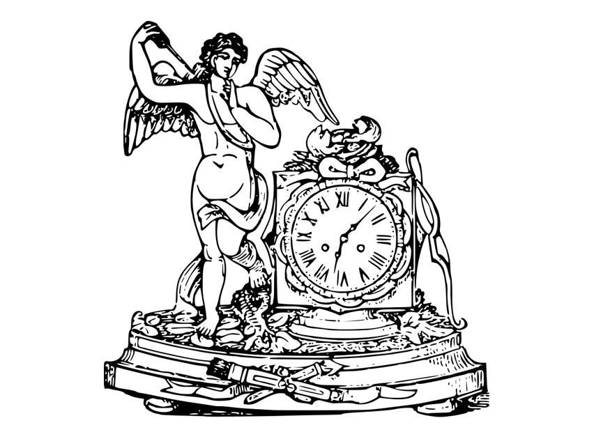 angelo con orologio Disegno da colorare angelo con orologio