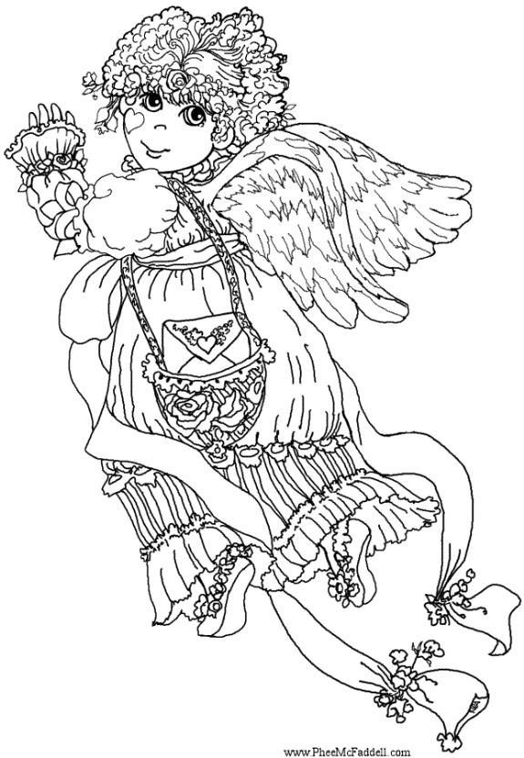 angelo di san valentino Disegno da colorare angelo di san valentino