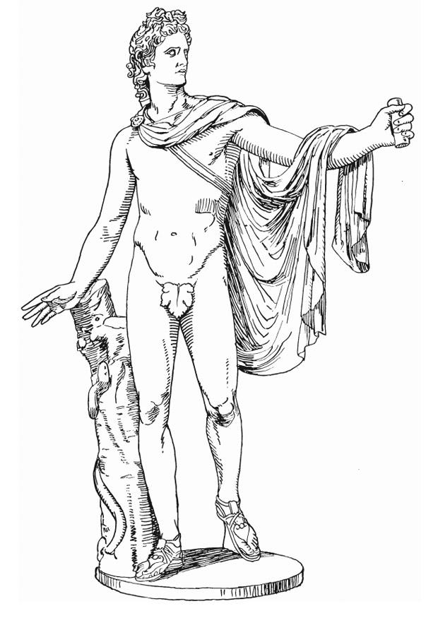 Disegno da colorare apollo, deo greco