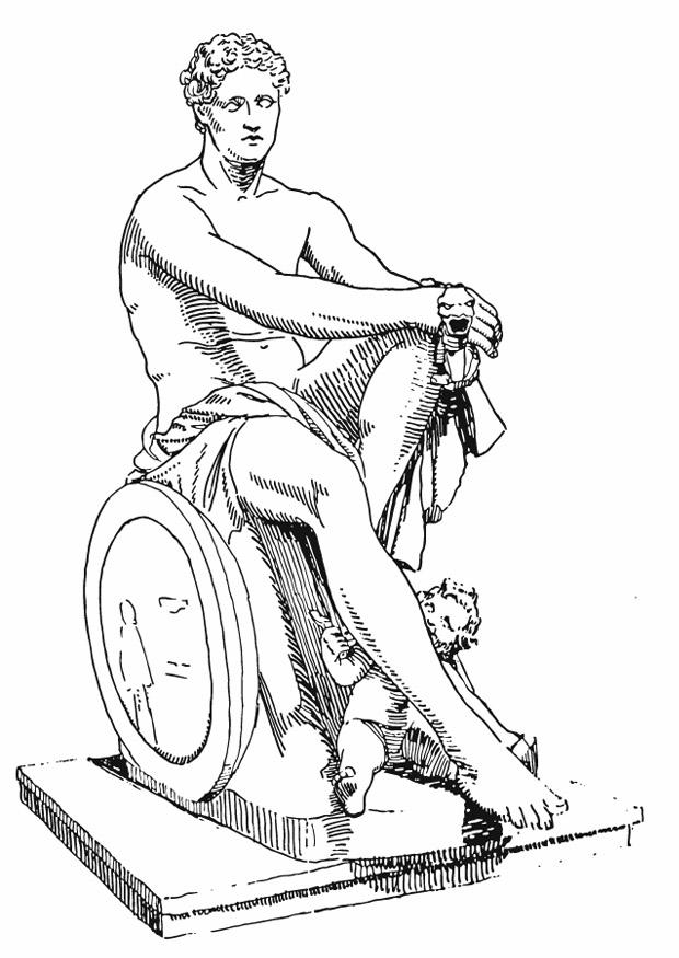 Disegno da colorare ares, deo greco