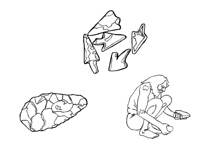 attrezzi primitivi Disegno da colorare attrezzi primitivi