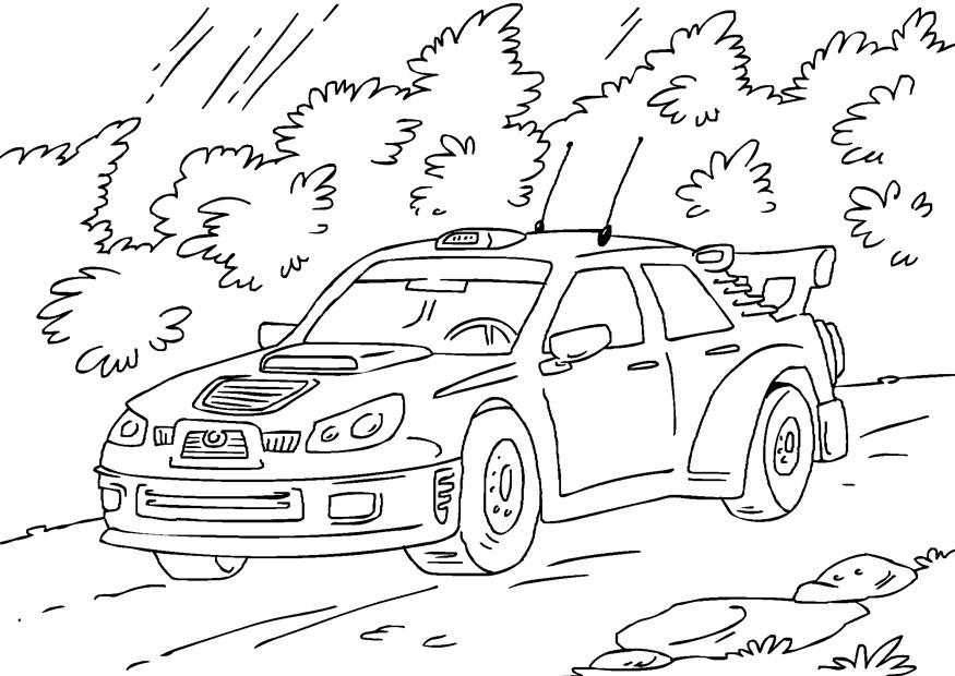 auto da rally Disegno da colorare auto da rally