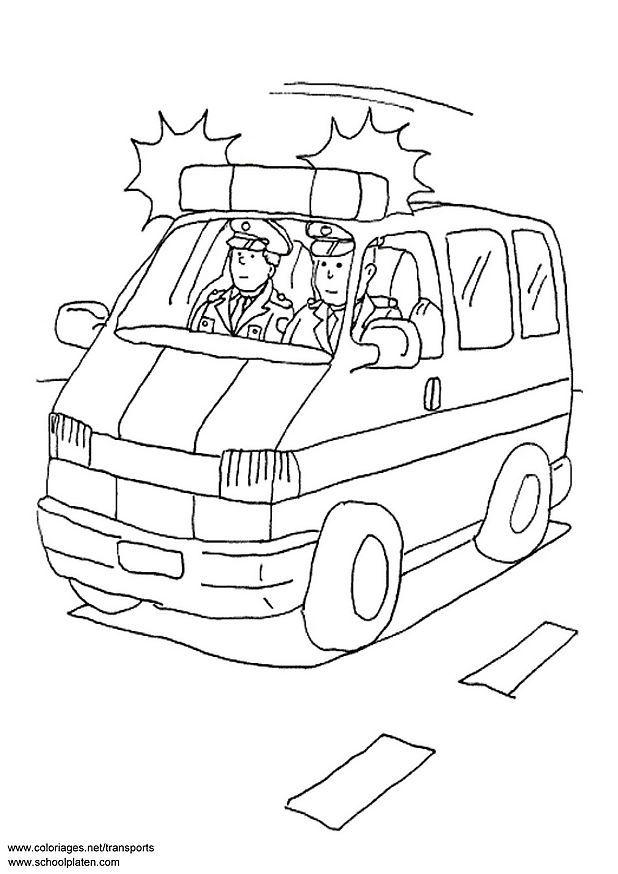 auto della polizia Disegno da colorare auto della polizia