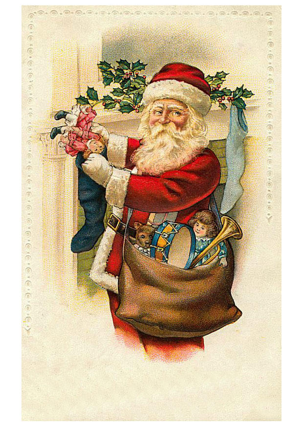 babbo natale con gioccattoli immagine babbo natale con gioccattoli