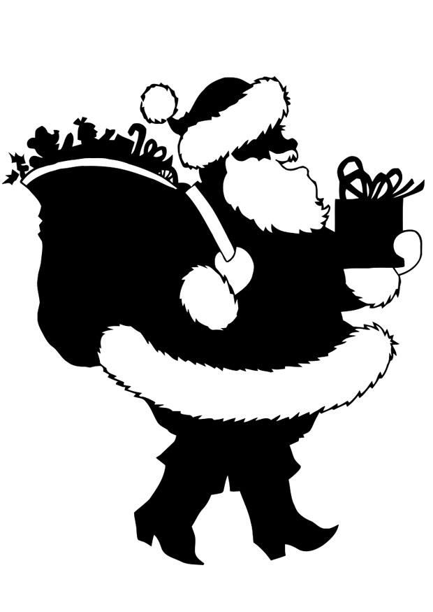 babbo natale con gioccattoli Disegno da colorare babbo natale con gioccattoli