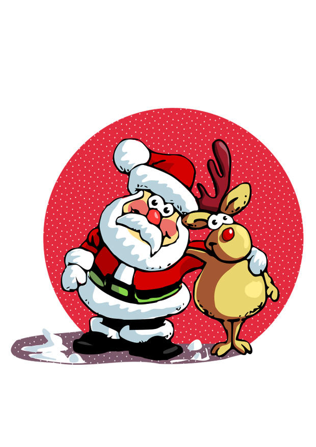 babbo natale e renna immagine babbo natale e renna