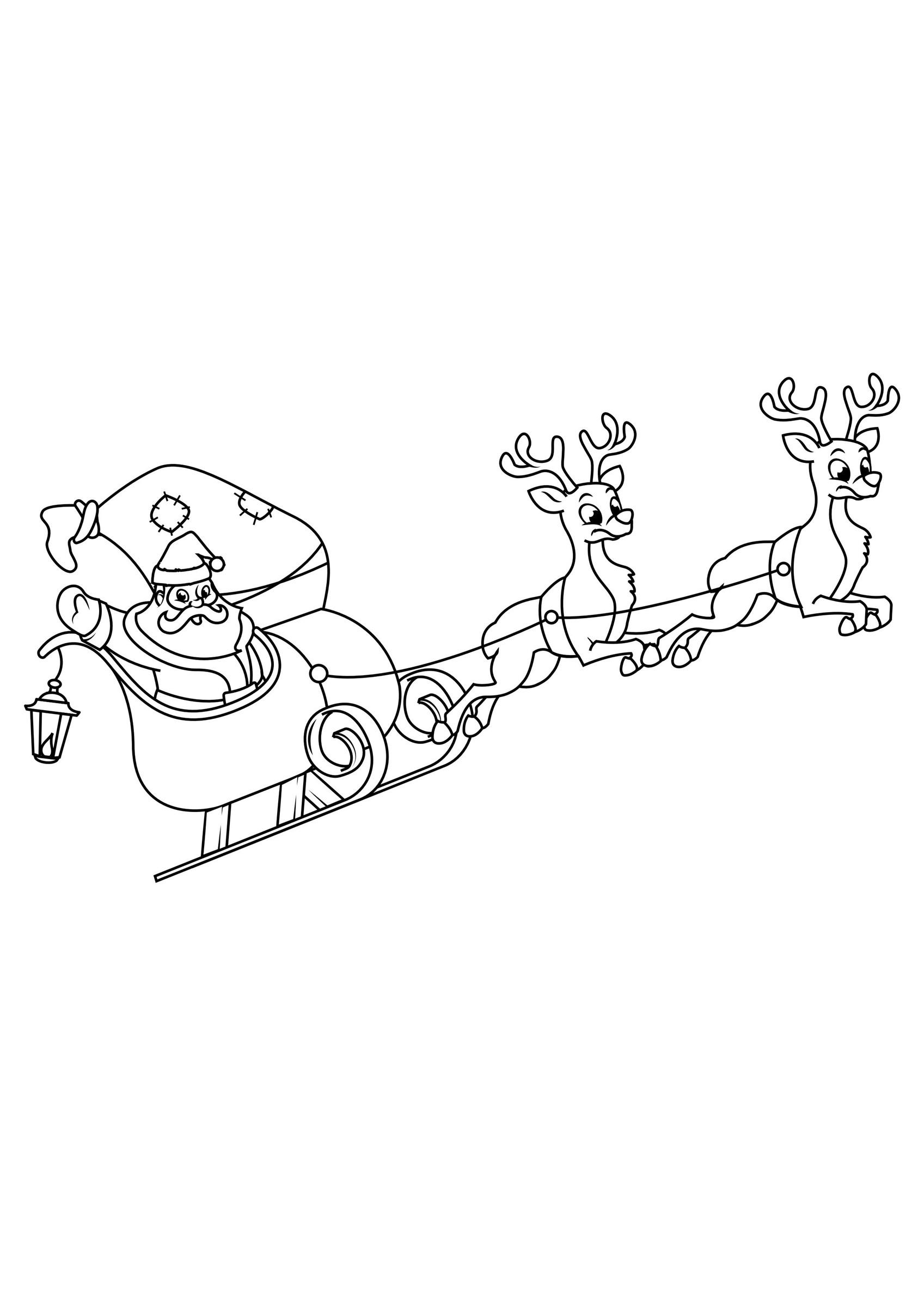babbo natale in slitta Disegno da colorare babbo natale in slitta