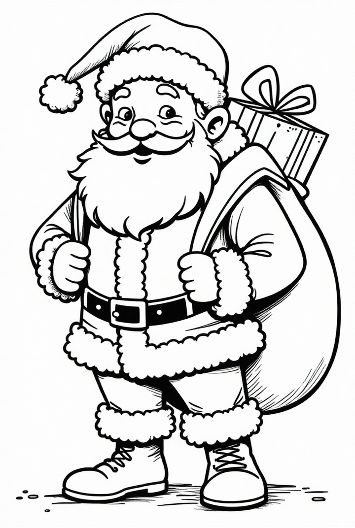 babbo natale in viaggio Disegno da colorare babbo natale in viaggio