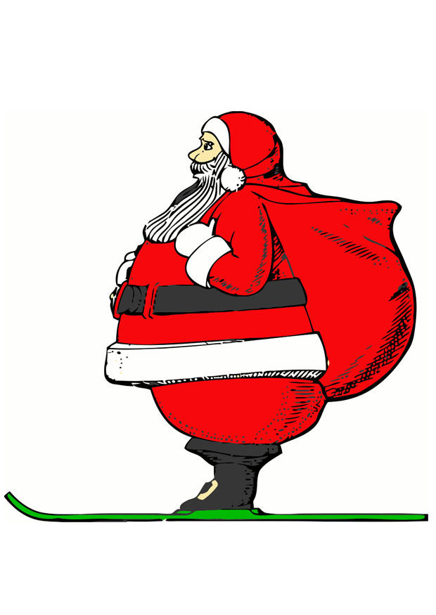 immagine babbo natale sugli sci