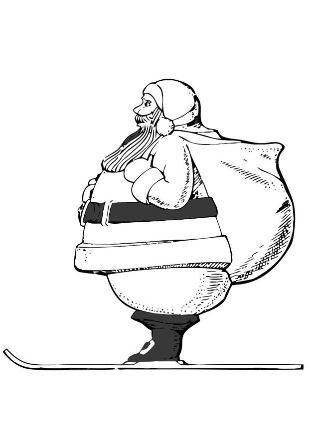 babbo natale sugli sci Disegno da colorare babbo natale sugli sci