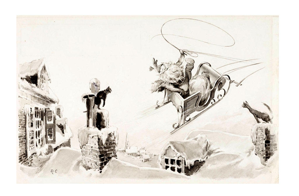babbo natale sulla slitta immagine babbo natale sulla slitta