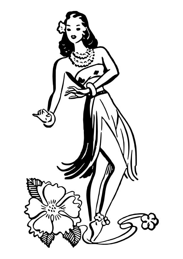 ballerina di hula Disegno da colorare ballerina di hula