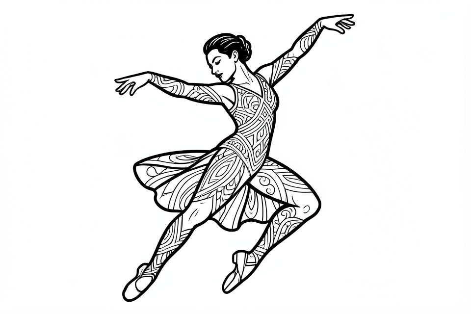 ballerina di jazz moderna Disegno da colorare ballerina di jazz moderna