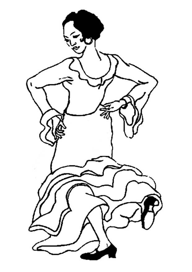 ballerina flamenco Disegno da colorare ballerina flamenco