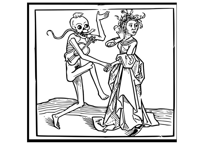ballo con la morte Disegno da colorare ballo con la morte