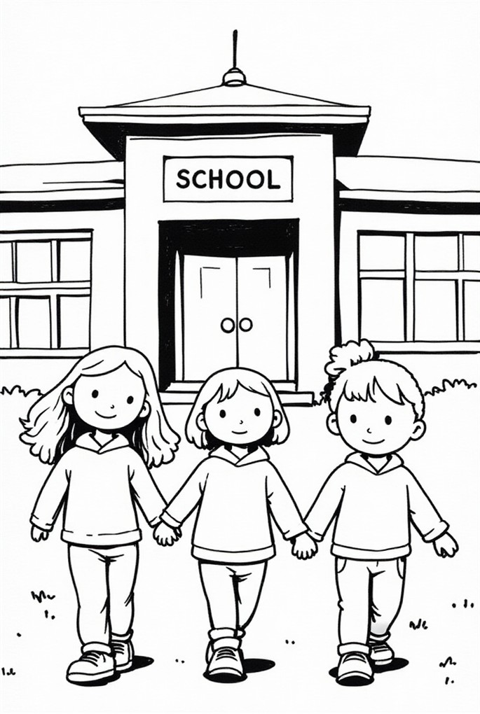 bambini a scuola Disegno da colorare bambini a scuola