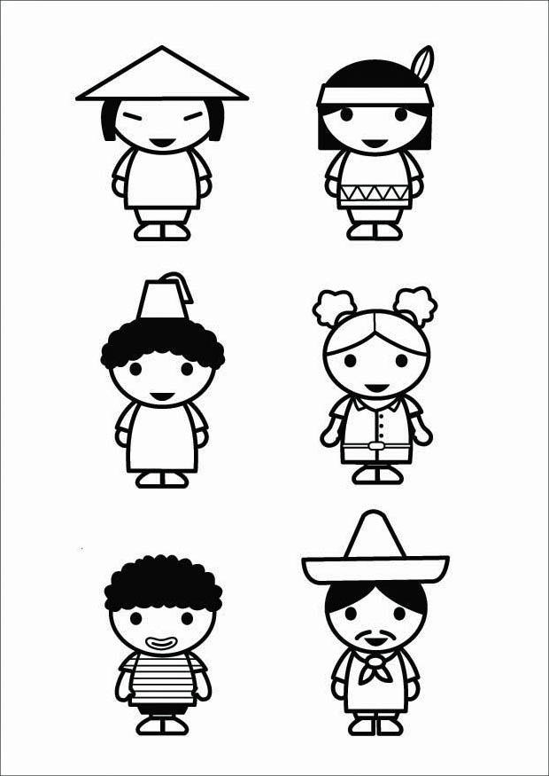 bambini - culture Disegno da colorare bambini - culture