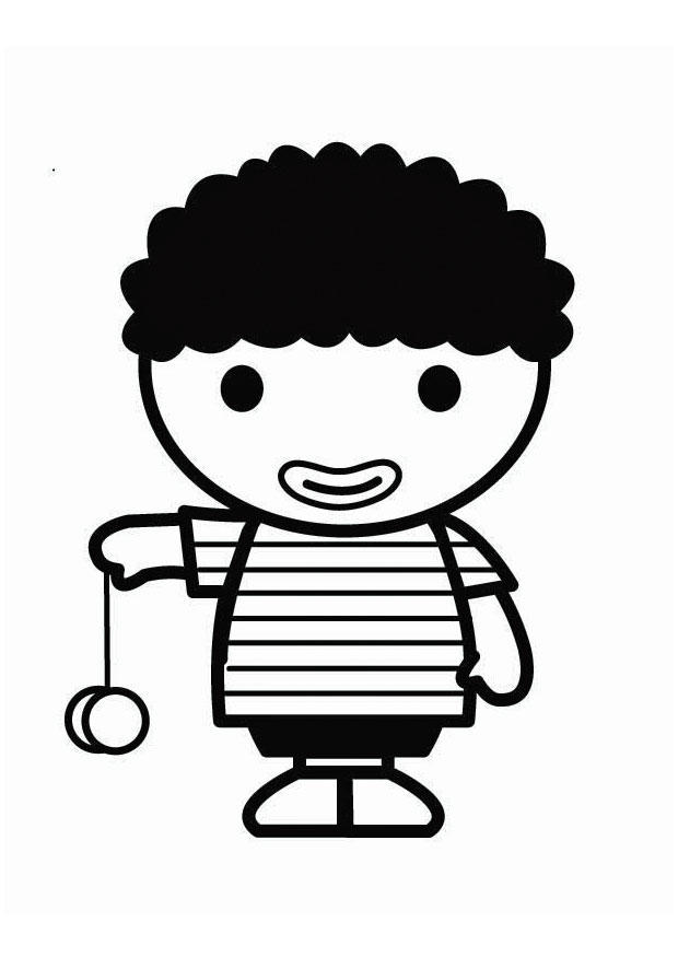 bambino con yoyo Disegno da colorare bambino con yoyo