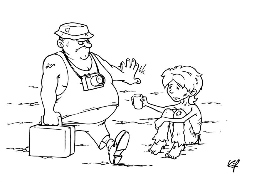 bambino mendicante Disegno da colorare bambino mendicante