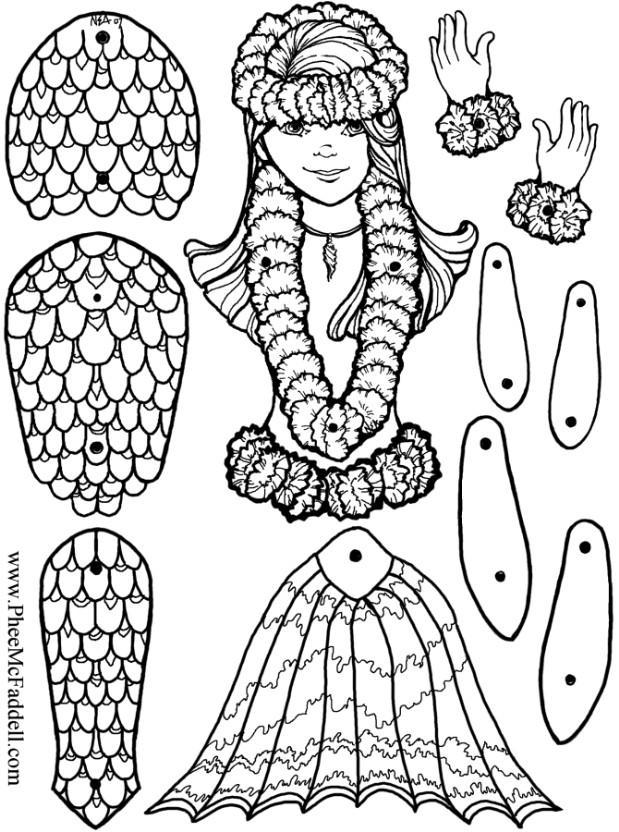 bambola di carta sirena Laboratorio creativo bambola di carta sirena