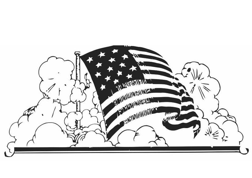 bandiera americana Disegno da colorare bandiera americana