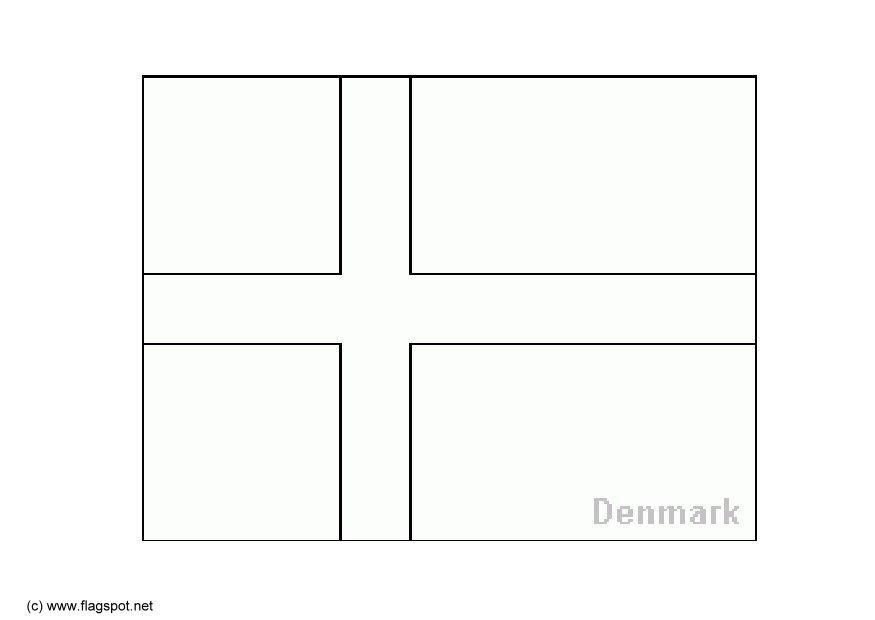 Disegno da colorare bandiera danimarca