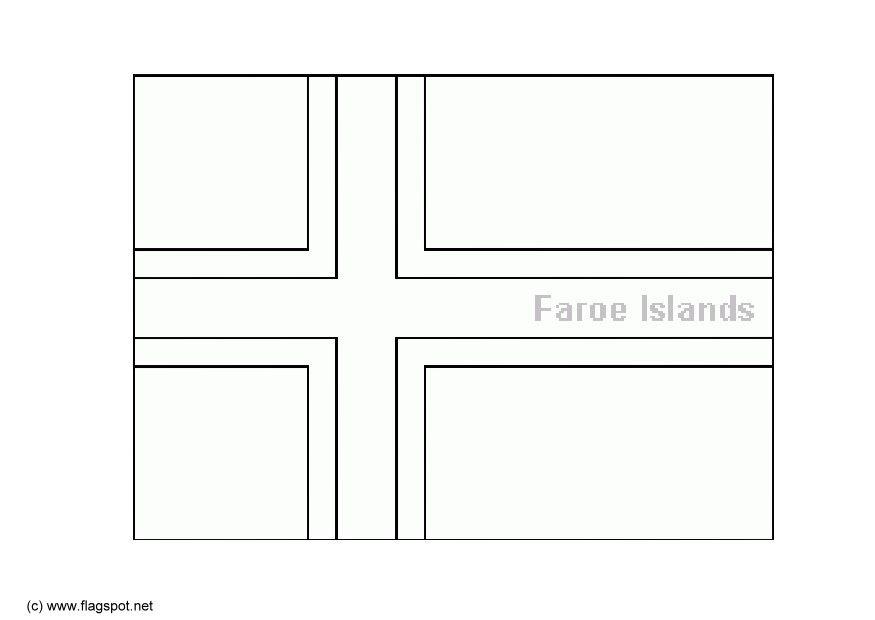 bandiera isole faroe Disegno da colorare bandiera isole faroe