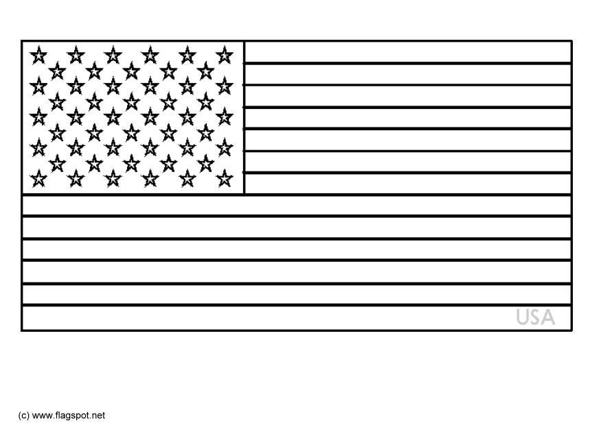 Disegno da colorare bandiera usa
