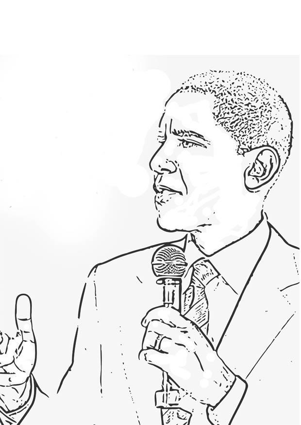 barack obama Disegno da colorare barack obama