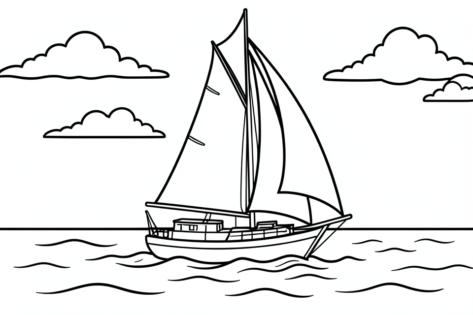barca a vela Disegno da colorare barca a vela