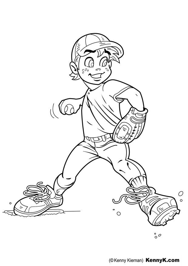 baseball - lanciatore Disegno da colorare baseball - lanciatore