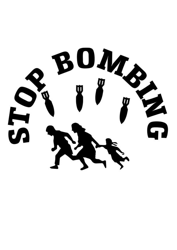 basta bombardamenti Disegno da colorare basta bombardamenti