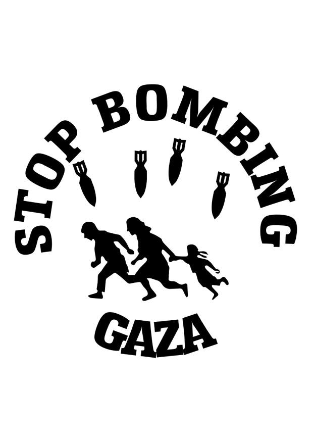 Disegno da colorare basta bombardamenti su gaza