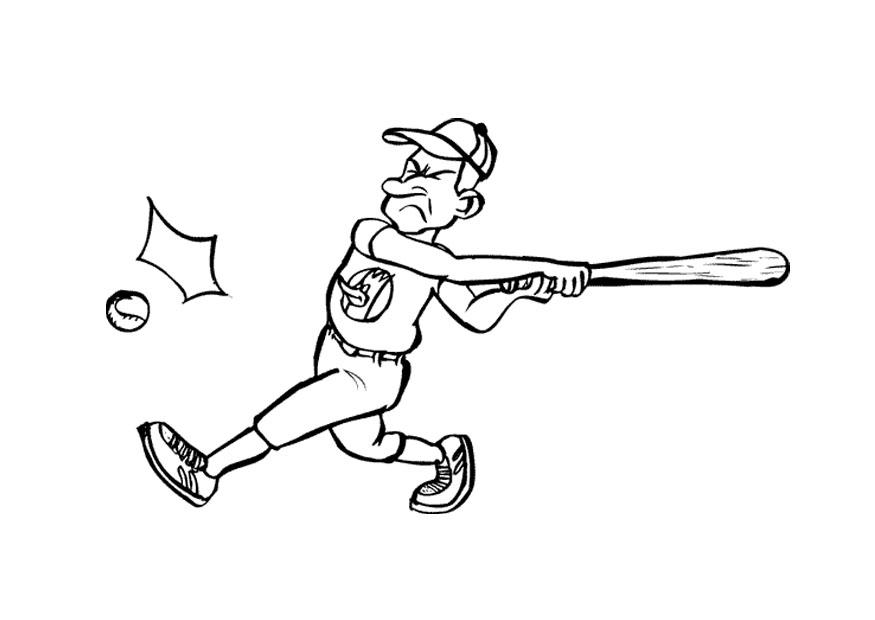 battere - baseball Disegno da colorare battere - baseball