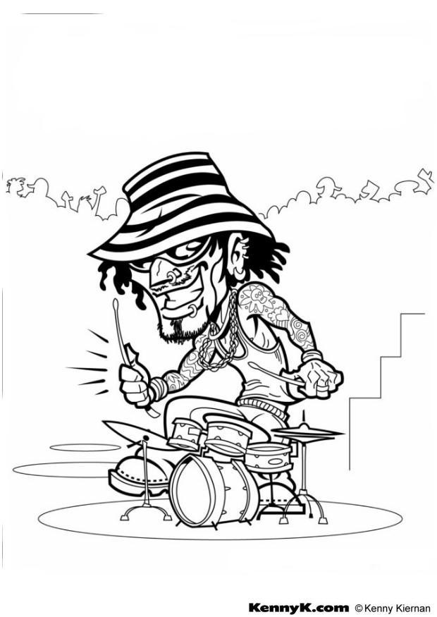 batterista Disegno da colorare batterista