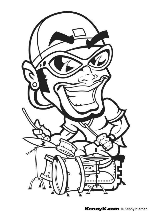 batterista hip hop Disegno da colorare batterista hip hop